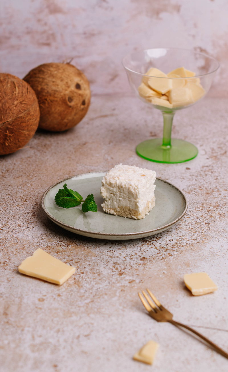 Sernik raffaello na kruchym spodzie bez cukru