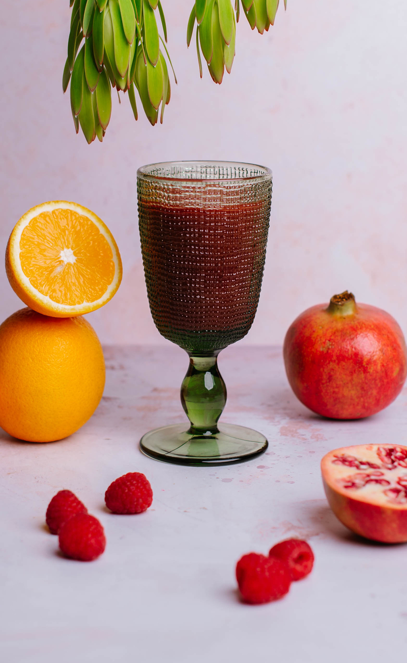 Sok równowaga: pomarańcza, malina, granat, miód, woda różana, różeniec górski 330 ml