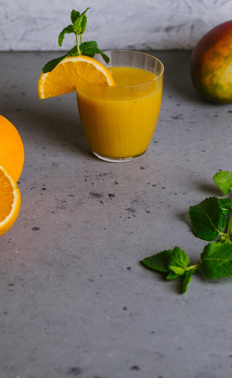Maraton Warszawski: Smoothie: mango, marakuja, pomarańcza, banan