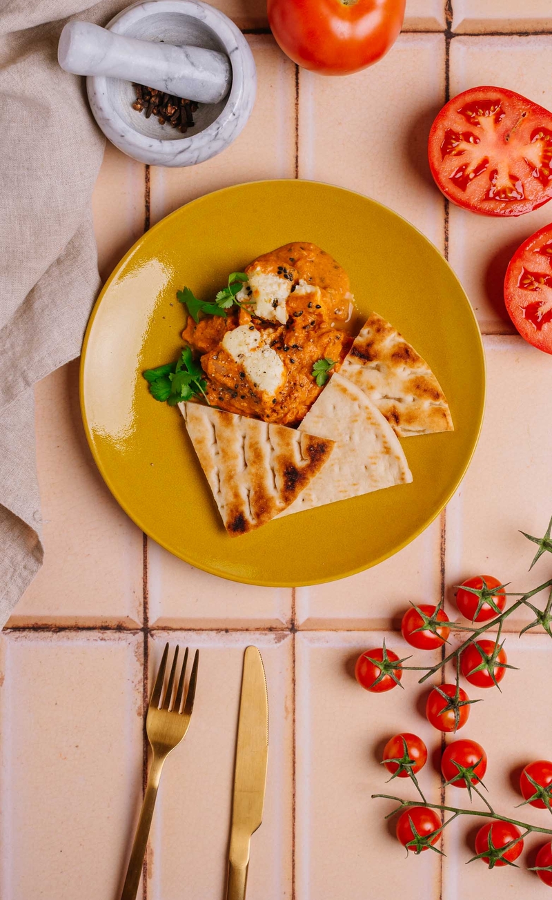 Paneer tikka masala z pitą