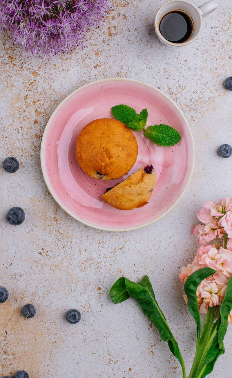 Proteinowe muffinki z borówkami