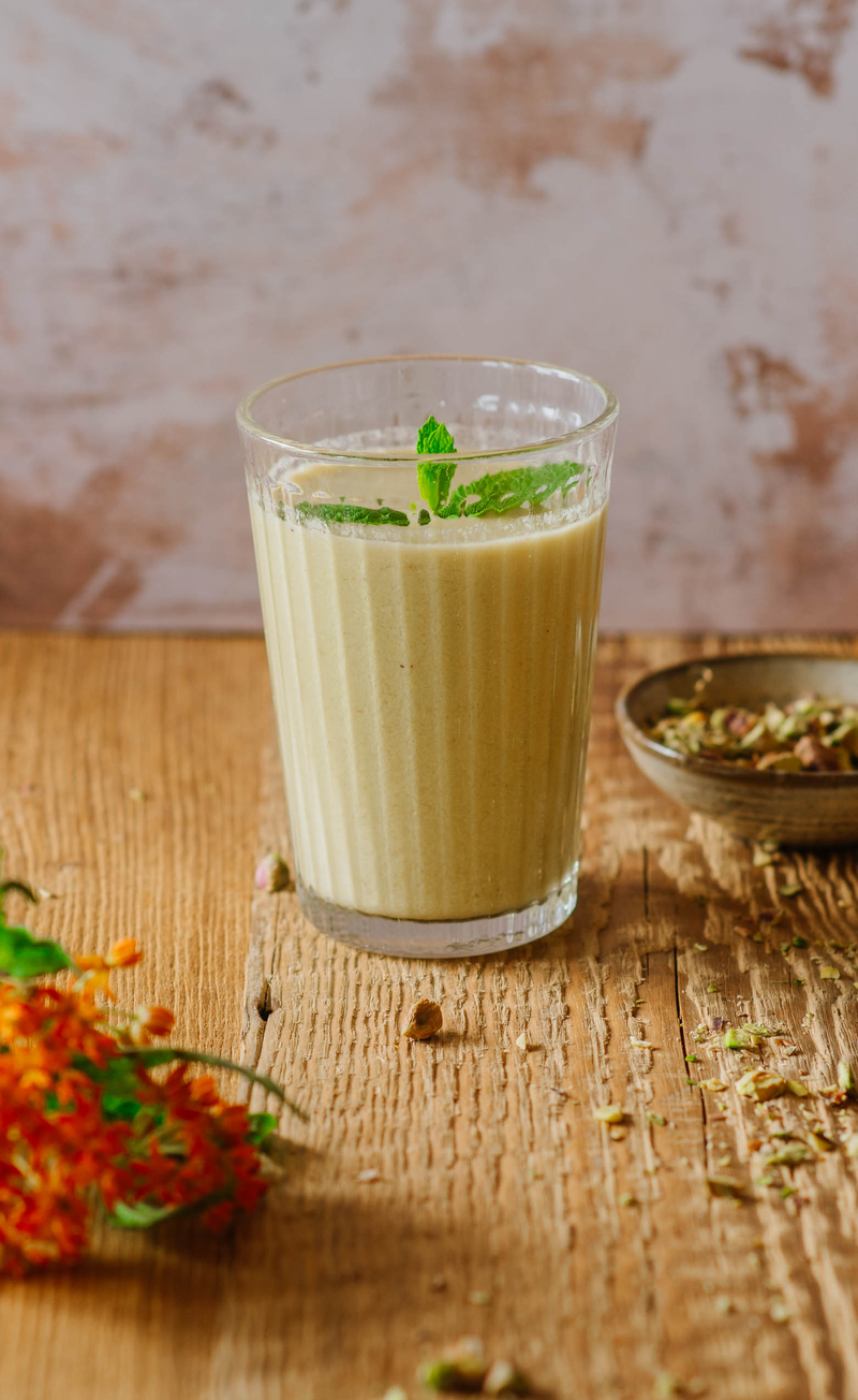 Roślinne smoothie a'la pistacjowa granita