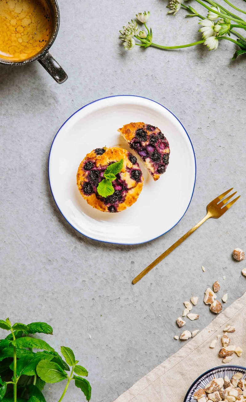 Keto maślankowe muffinki jagodowe